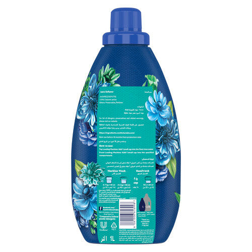 Comfort Concentrated Fabric Softener, Blue Love, with Pro-Fresh Technology for up to 9X fragrance, 1L