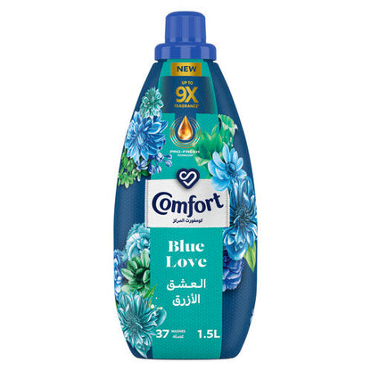 Comfort Concentrated Fabric Softener, Blue Love, with Pro-Fresh Technology for up to 9X fragrance, 1.5L