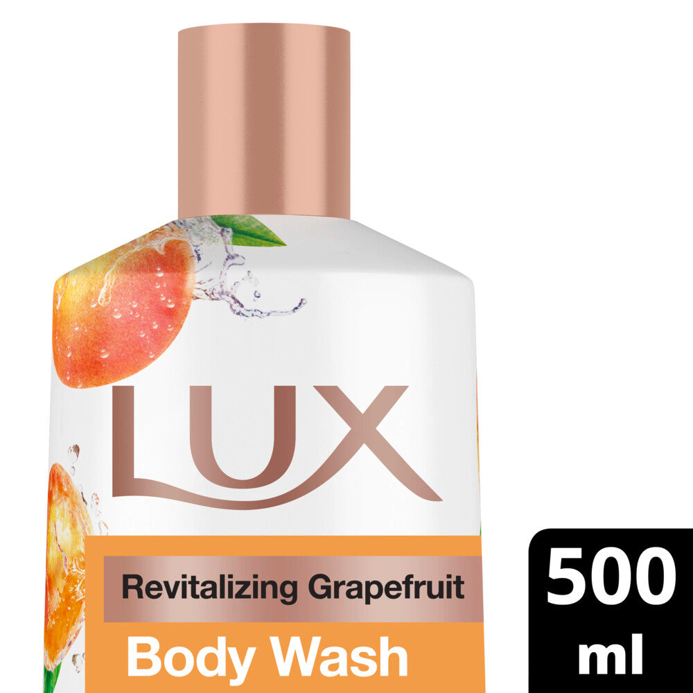 Lux Revitalizing Body Wash, Grapefruit, with Vitamin C Essence & 2x Freshness, 500ml