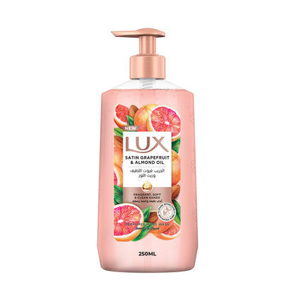 Lux Perfumed Hand Wash, Satin Grapefruit and Almond Oil, for Fragrant, Soft & Clean Hands, 250ml