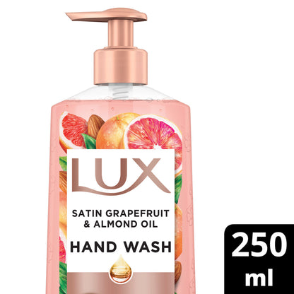 Lux Perfumed Hand Wash, Satin Grapefruit and Almond Oil, for Fragrant, Soft & Clean Hands, 250ml