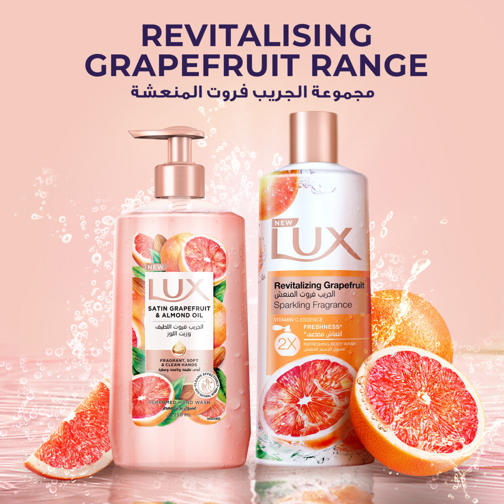 Lux Perfumed Hand Wash, Satin Grapefruit and Almond Oil, for Fragrant, Soft & Clean Hands, 250ml