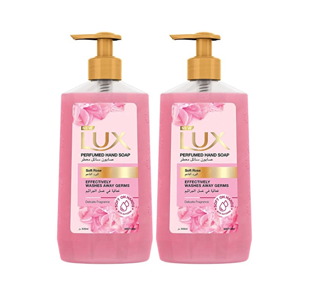 Lux Soft Rose Handwash 500ml (Twin Pack)