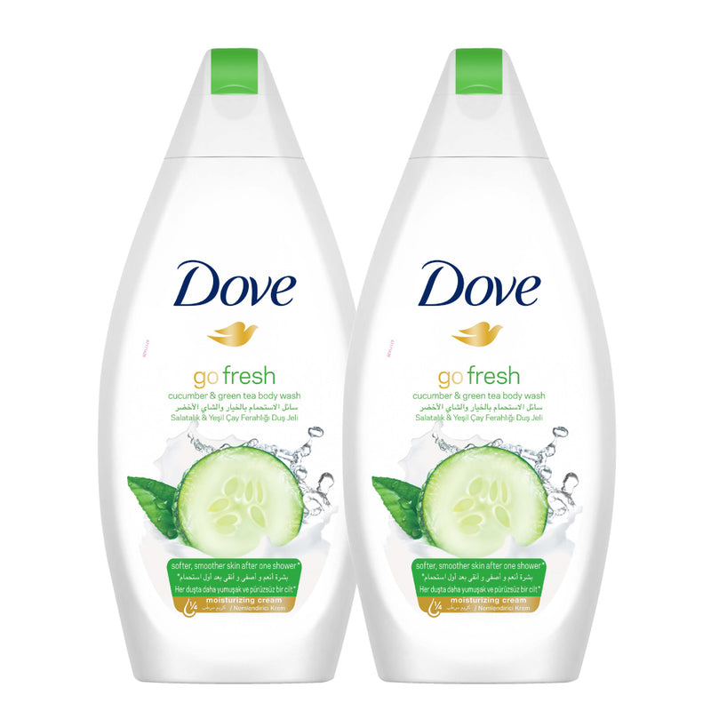 Dove Go Fresh Cucumber Body Wash 500ml (Twin Pack)